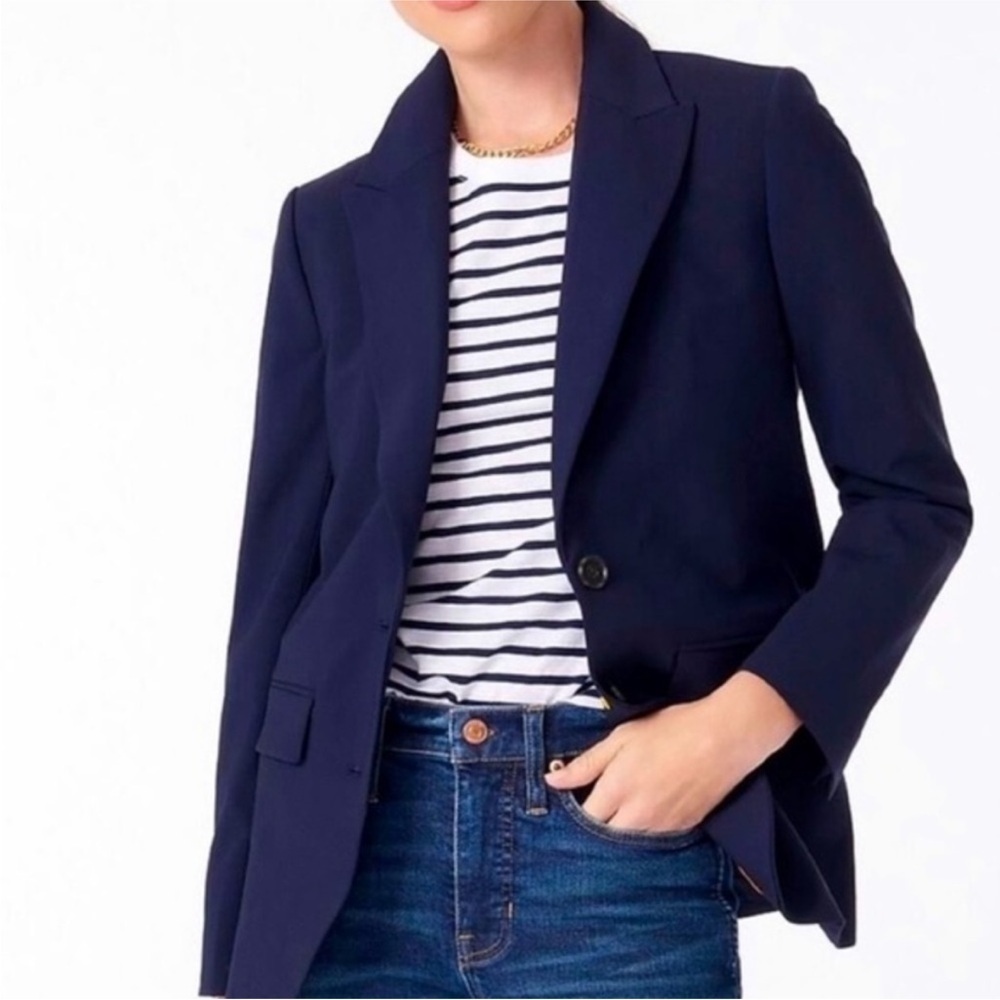 J.Crew Navy Superfine Cotton Blazer 4